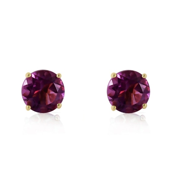 14K Solid Gold Sublime Target Amethyst Earrings